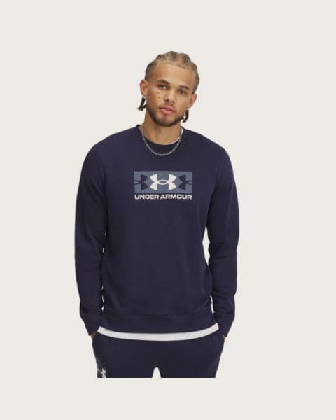 Pánska mikina UNDER ARMOUR UA Rival Terry Logo Crew Q2-BLU
