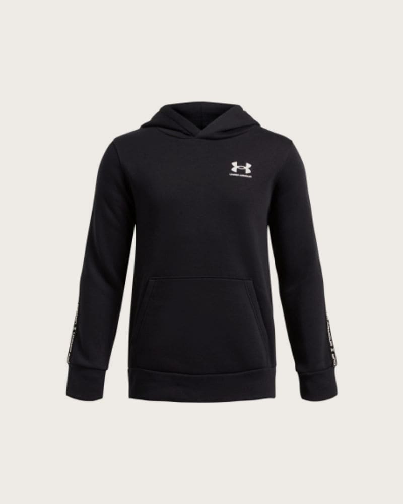 Chlapčenská zateplená mikina s kapucňou UNDER ARMOUR B Icon Flc HD Taping-BLK