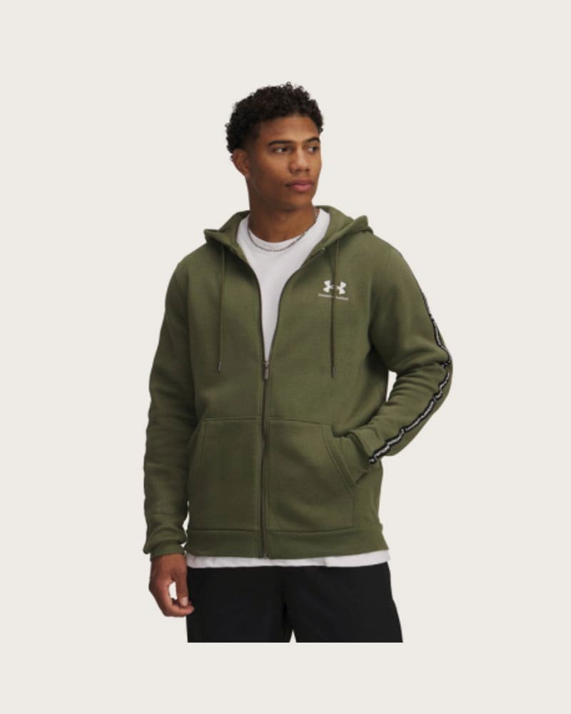 Pánska zateplená mikina so zipsom UNDER ARMOUR UA Icon Fleece FZ Taping-GRN