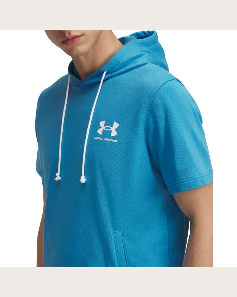Pánska mikina s kapucňou UNDER ARMOUR UA Rival Terry LC SS HD-BLU – fotka 2