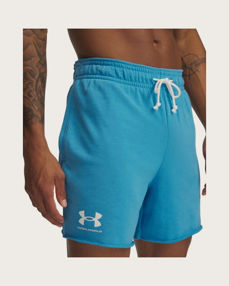 Pánske teplákové kraťasy UNDER ARMOUR UA Rival Terry 6in Short-BLU – fotka 2