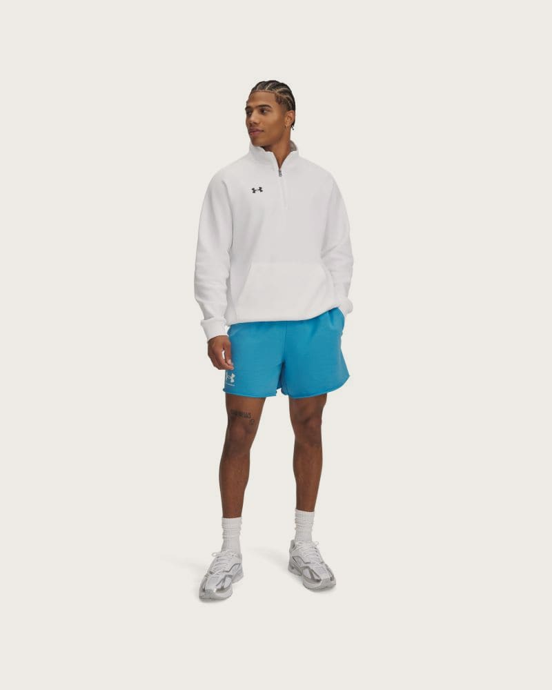 Pánske teplákové kraťasy UNDER ARMOUR UA Rival Terry 6in Short-BLU – fotka 4