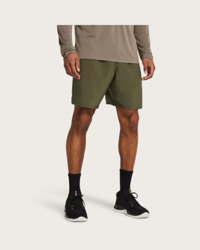 Pánske tréningové kraťasy UNDER ARMOUR UA Tech Woven Wordmark Short-GRN