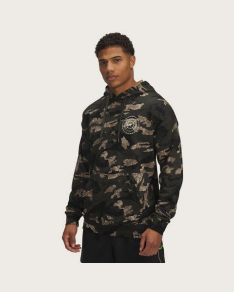 Pánska mikina s kapucňou UNDER ARMOUR AOP Terry HD-GRN