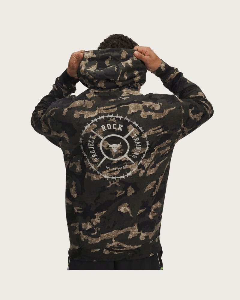 Pánska mikina s kapucňou UNDER ARMOUR AOP Terry HD-GRN – fotka 3