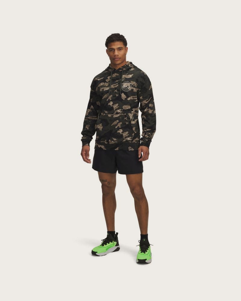 Pánska mikina s kapucňou UNDER ARMOUR AOP Terry HD-GRN – fotka 4