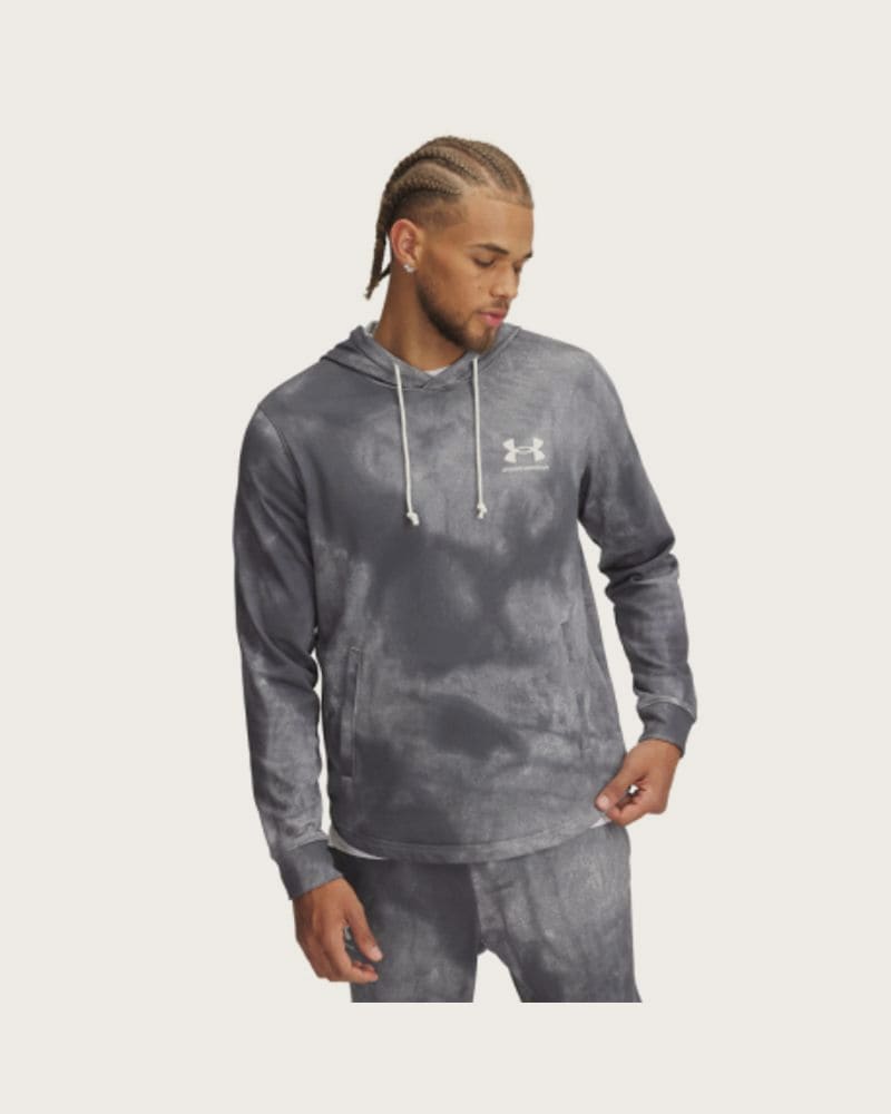 Pánska mikina s kapucňou UNDER ARMOUR UA Rival Terry AOP Hood Q1-GRY