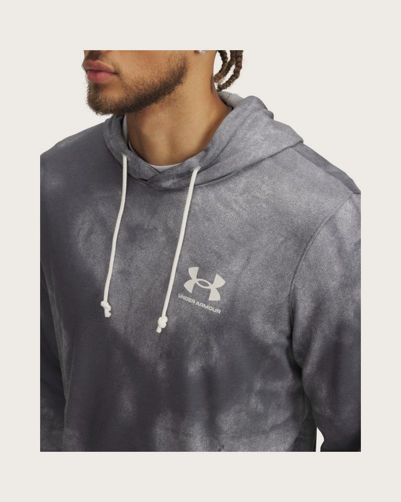 Pánska mikina s kapucňou UNDER ARMOUR UA Rival Terry AOP Hood Q1-GRY – fotka 3