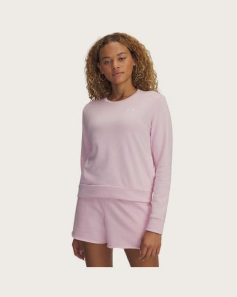 Dámska mikina UNDER ARMOUR UA Rival Terry Crew-PNK