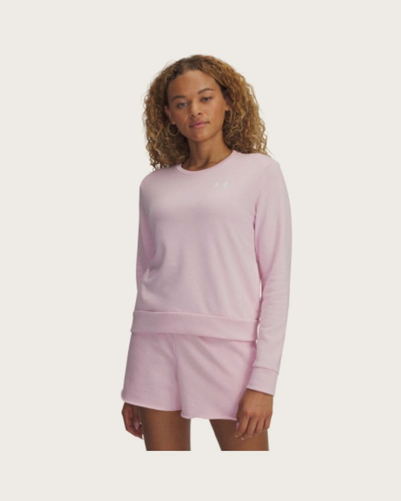 Dámska mikina UNDER ARMOUR UA Rival Terry Crew-PNK