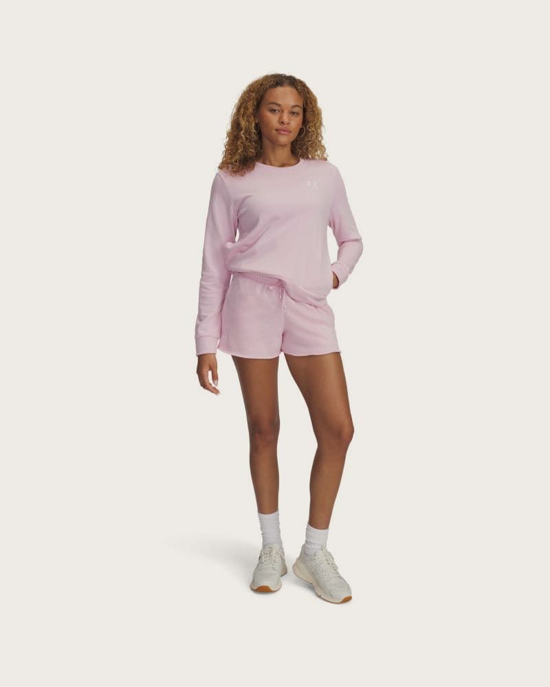 Dámske teplákové kraťasy UNDER ARMOUR UA Rival Terry Short-PNK – fotka 3