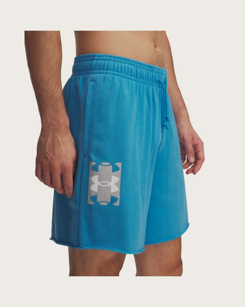Pánske teplákové kraťasy UNDER ARMOUR UA Rival TerryLogo8inShort-BLU – fotka 2