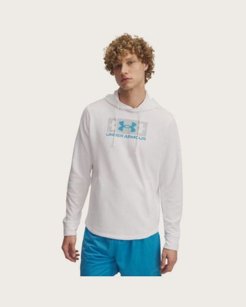 Pánska mikina s kapucňou UNDER ARMOUR UA Rival Terry Logo Hood-WHT