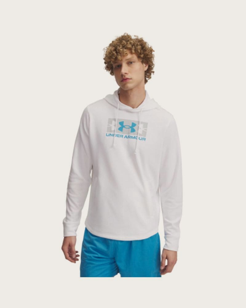 Pánska mikina s kapucňou UNDER ARMOUR UA Rival Terry Logo Hood-WHT