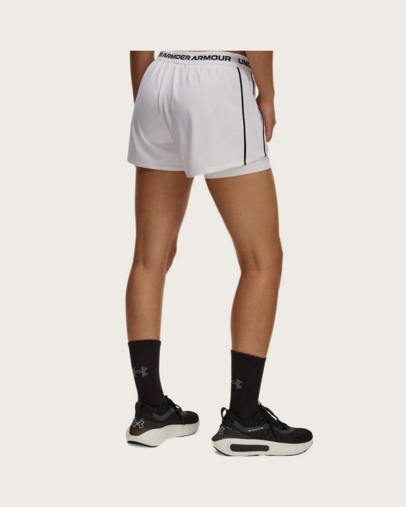 Dámske tréningové kraťasy UNDER ARMOUR Tech Play Up 2in1 Shorts-WHT – fotka 2