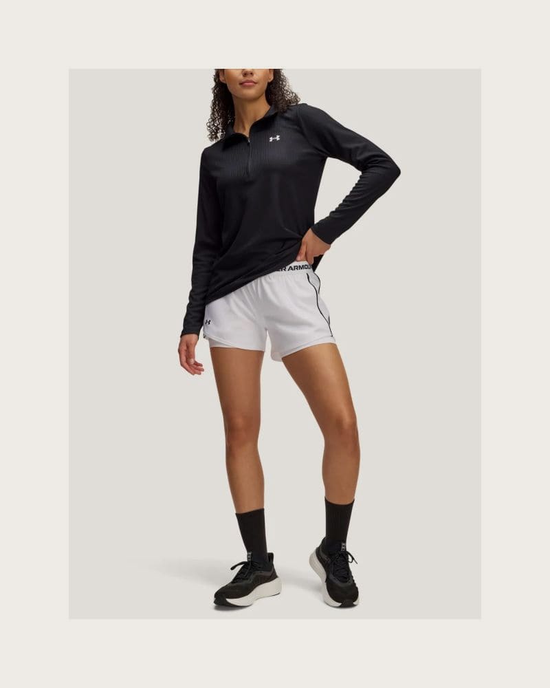 Dámske tréningové kraťasy UNDER ARMOUR Tech Play Up 2in1 Shorts-WHT – fotka 4