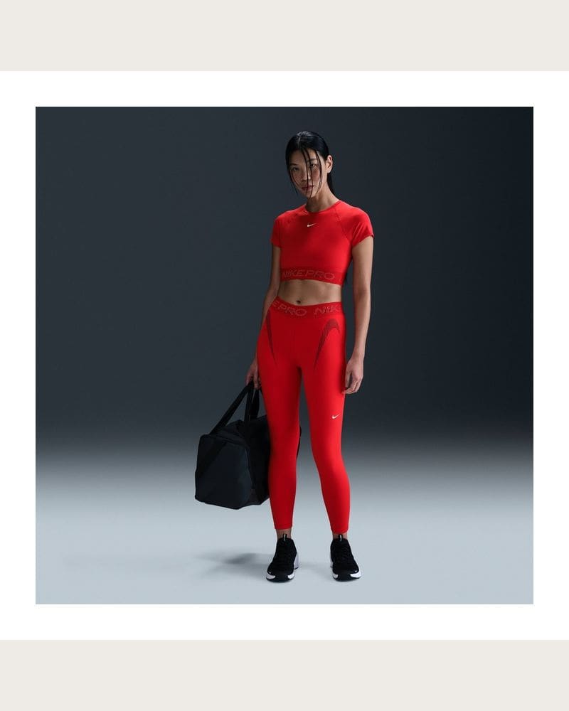 Dámske legíny NIKE PRO W NP DF MR 7 8 TIGHT TT GRX-657-Red – fotka 5