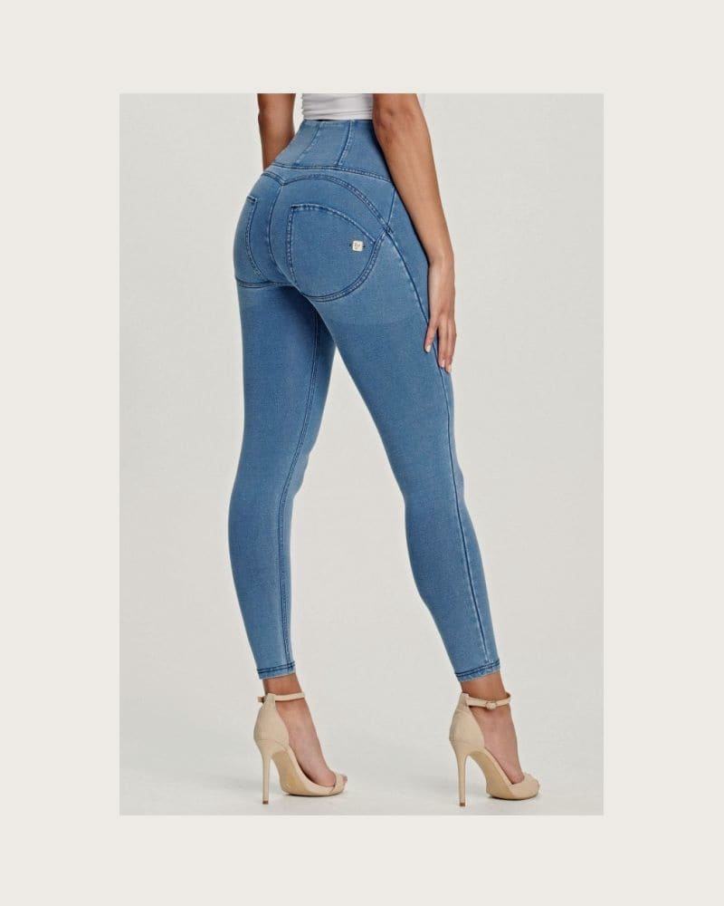 Dámske jeggings nohavice FREDDY WR.UP® skinny high waist push up jeggings in organic fabric-Blue – fotka 3