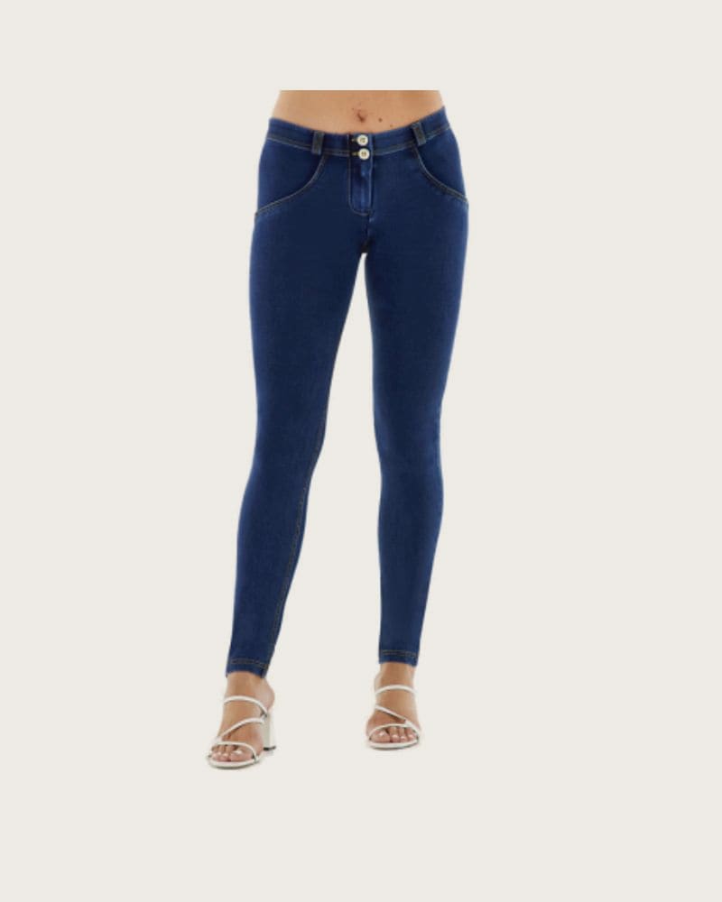 Dámske jeggings nohavice FREDDY WR.UP® skinny push up organic cotton jeggings-Blue