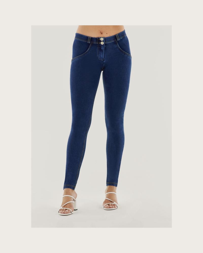 Dámske jeggings nohavice FREDDY WR.UP® skinny push up organic cotton jeggings-Blue – fotka 2
