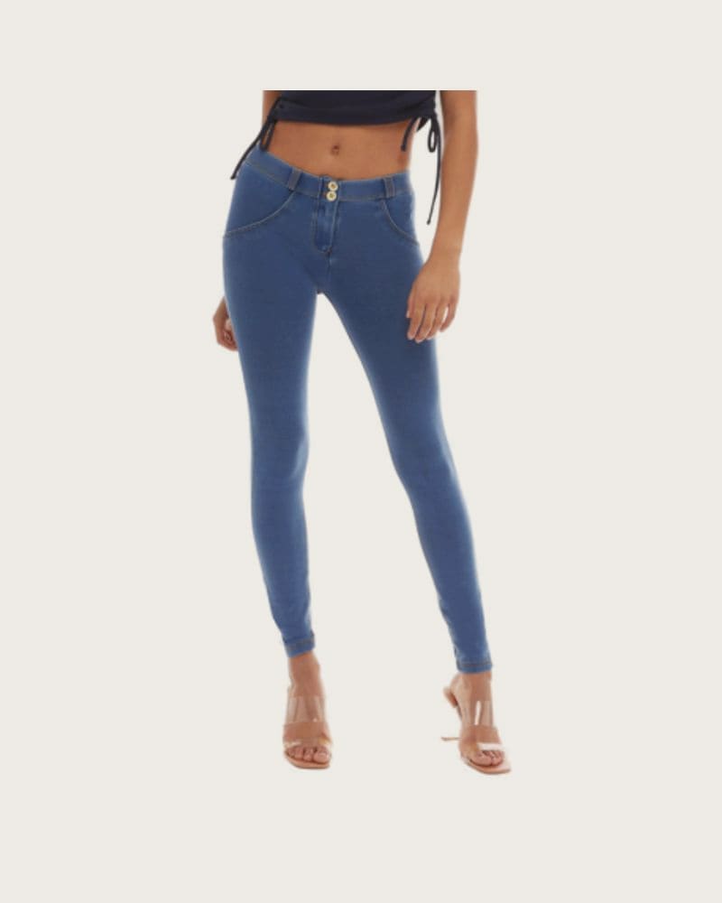 Dámske jeggings nohavice FREDDY WR.UP® skinny push up organic cotton jeggings-Blue
