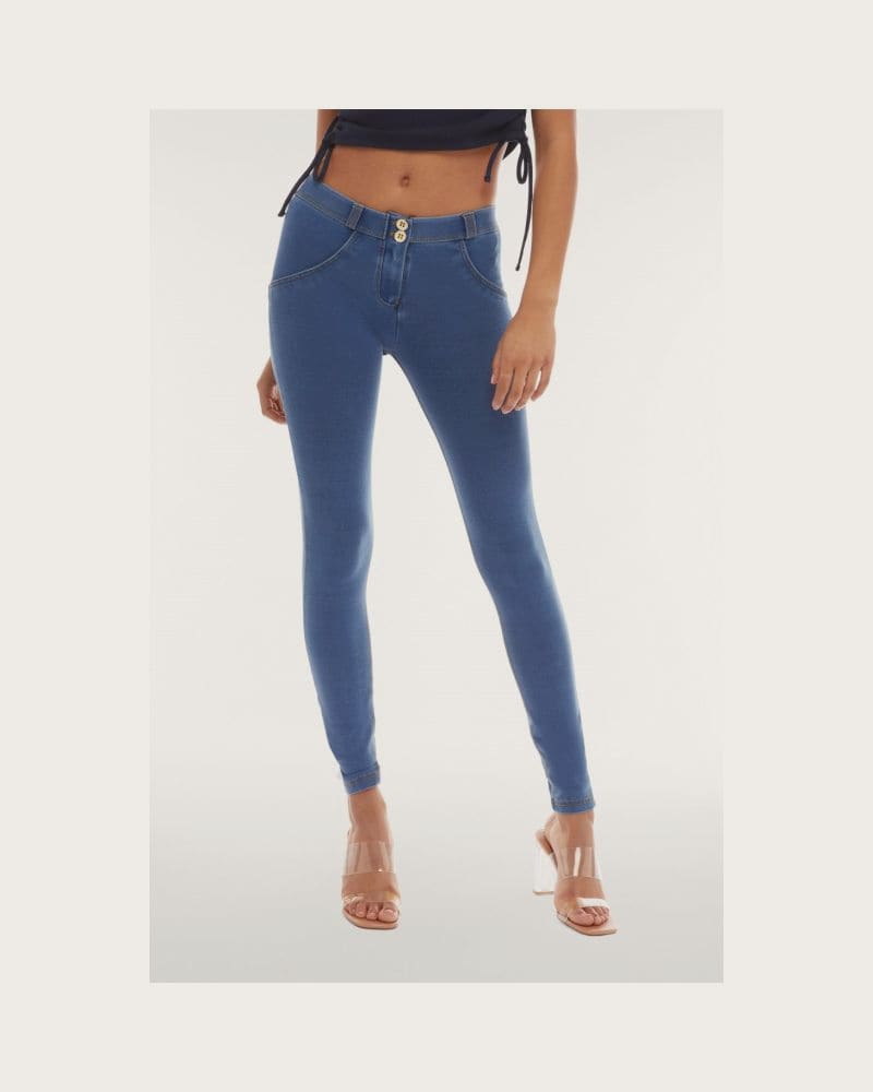 Dámske jeggings nohavice FREDDY WR.UP® skinny push up organic cotton jeggings-Blue – fotka 2