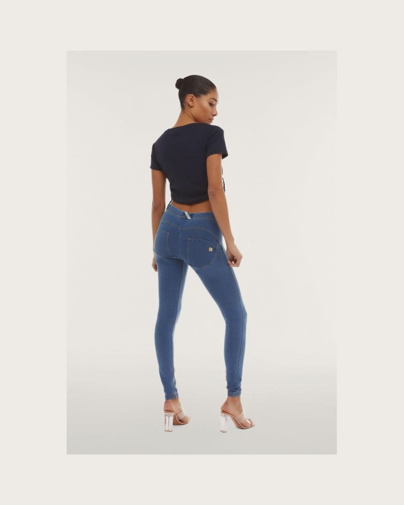 Dámske jeggings nohavice FREDDY WR.UP® skinny push up organic cotton jeggings-Blue – fotka 3