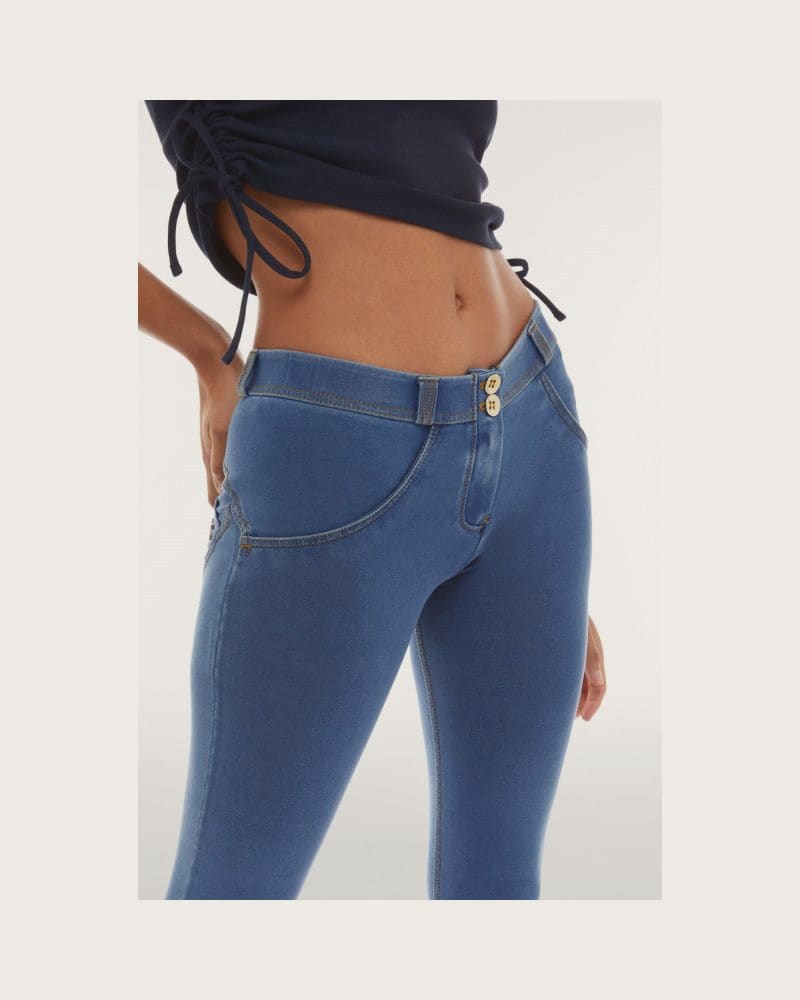 Dámske jeggings nohavice FREDDY WR.UP® skinny push up organic cotton jeggings-Blue – fotka 4