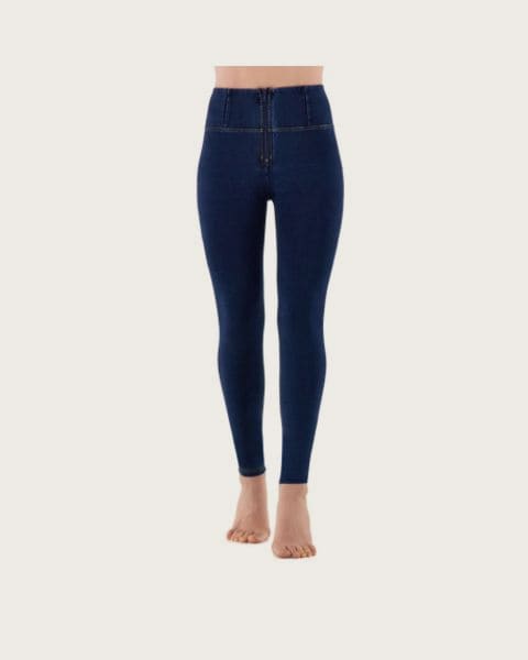Dámske jeggings nohavice FREDDY WR.UP® skinny high waist push up jeggings in organic fabric-Blue