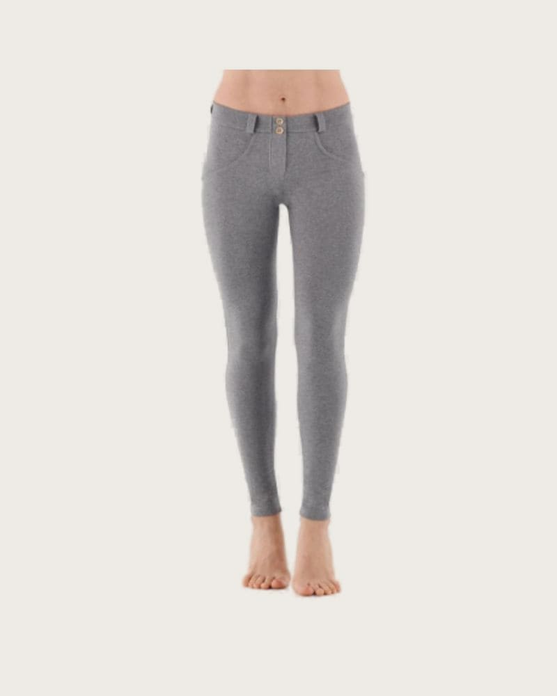 Dámske jeggings nohavice FREDDY WR.UP® skinny push up organic cotton trousers with regular waist-Grey