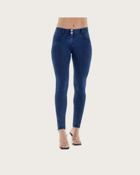 Dámske jeggings nohavice FREDDY WR.UP® skinny push up organic cotton jeggings-Blue