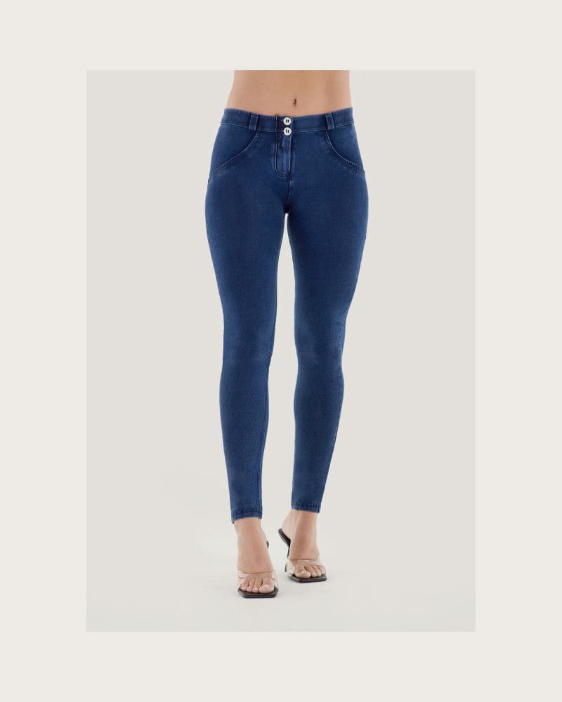 Dámske jeggings nohavice FREDDY WR.UP® skinny push up organic cotton jeggings-Blue – fotka 2