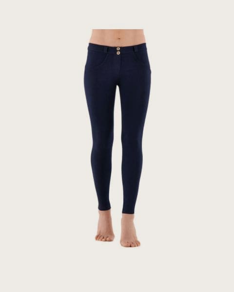 Dámske jeggings nohavice FREDDY WR.UP® skinny push up organic cotton trousers with regular waist-Blue