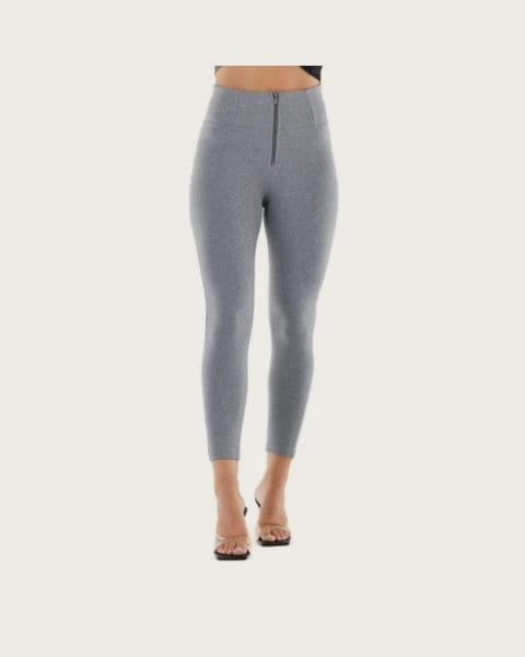 Dámske jeggings nohavice FREDDY WR.UP® superskinny push up 7 8 trousers with high waist and zip-Grey