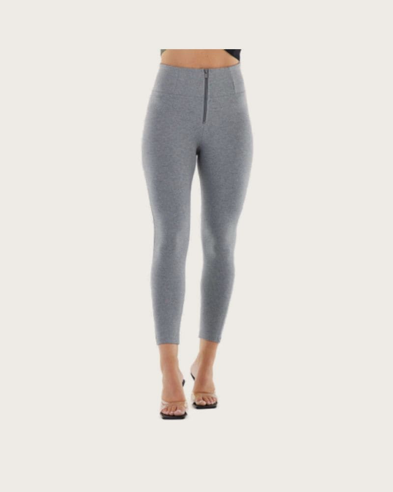 Dámske jeggings nohavice FREDDY WR.UP® superskinny push up 7 8 trousers with high waist and zip-Grey