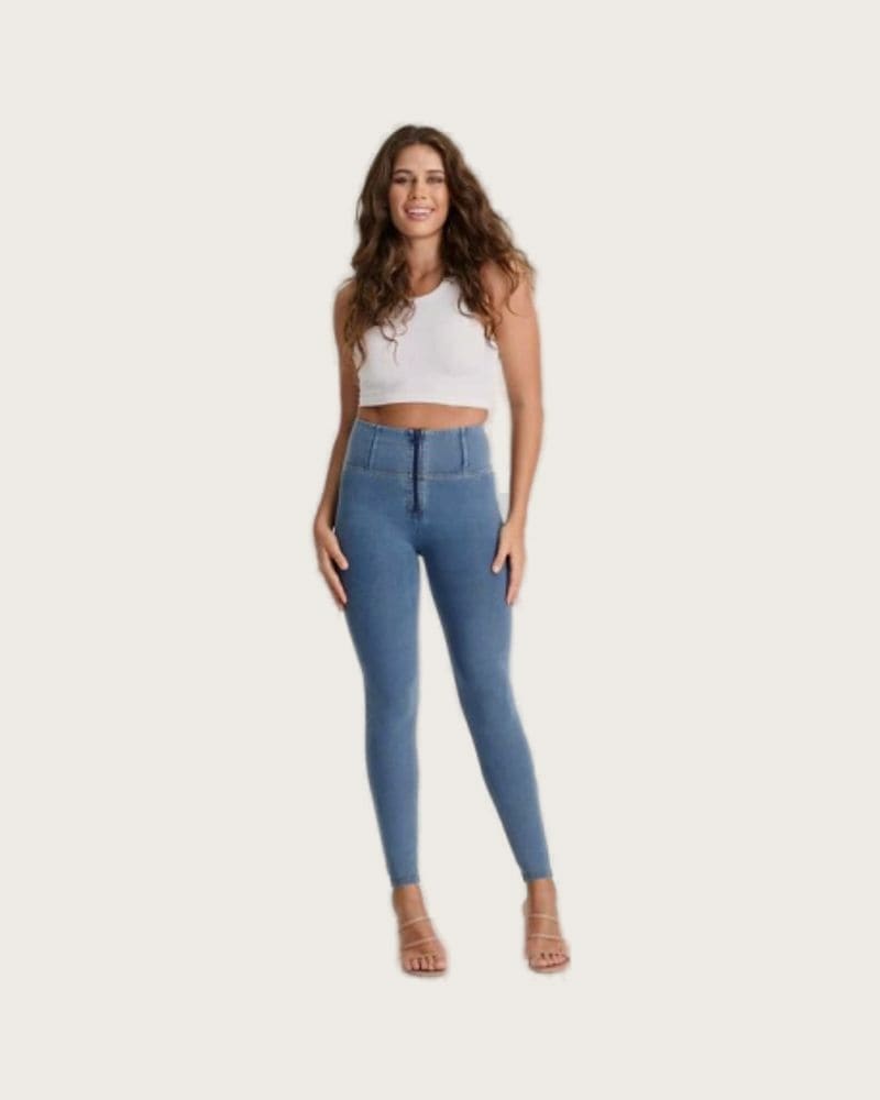 Dámske jeggings nohavice FREDDY WR.UP® skinny high waist push up jeggings in organic fabric-Blue