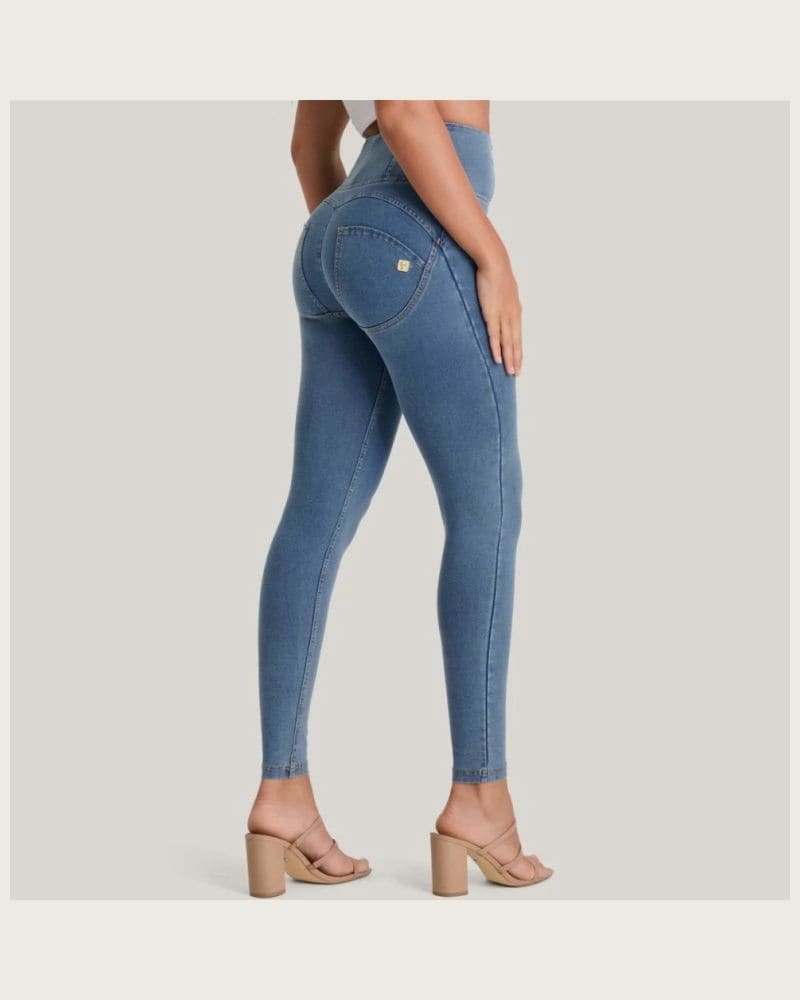 Dámske jeggings nohavice FREDDY WR.UP® skinny high waist push up jeggings in organic fabric-Blue – fotka 3