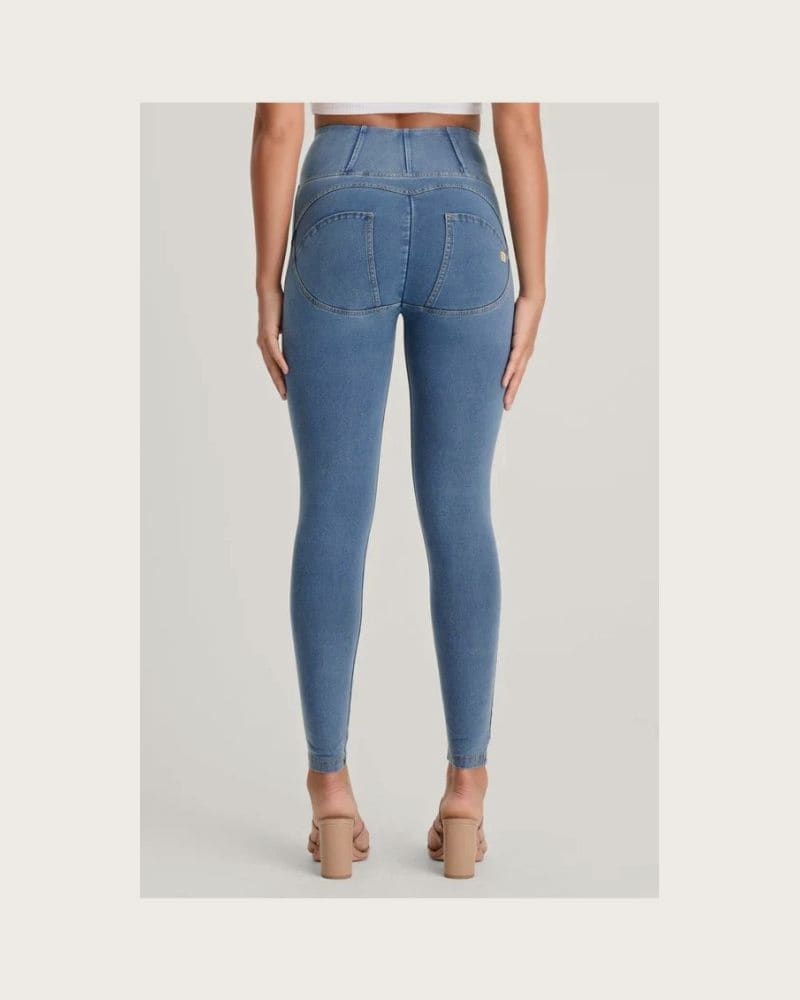 Dámske jeggings nohavice FREDDY WR.UP® skinny high waist push up jeggings in organic fabric-Blue – fotka 4