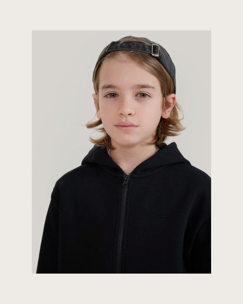Chlapčenská zateplená mikina so zipsom 4F JUNIOR SWEATSHIRT M1859-4FJWMM00TSWSM1859-20S-DEEP BLACK – fotka 2