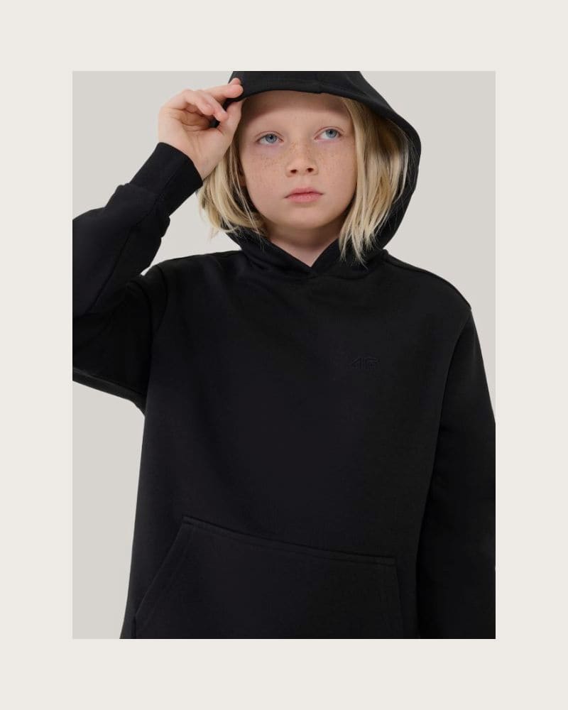 Chlapčenská mikina so zipsom 4F JUNIOR SWEATSHIRT-JWMM00TSWSM1860-20S-BLACK – fotka 2