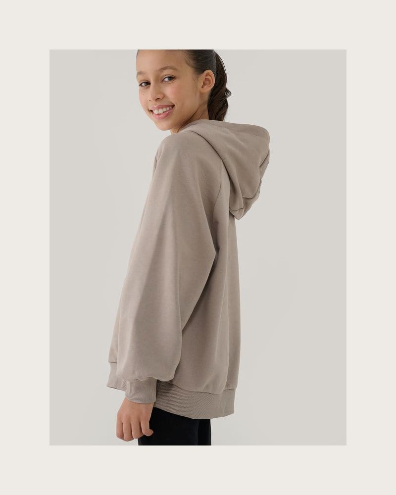 Dievčenská mikina s kapucňou 4F JUNIOR SWEATSHIRT-JWSS25TSWSF1478-83S-BEIGE – fotka 3