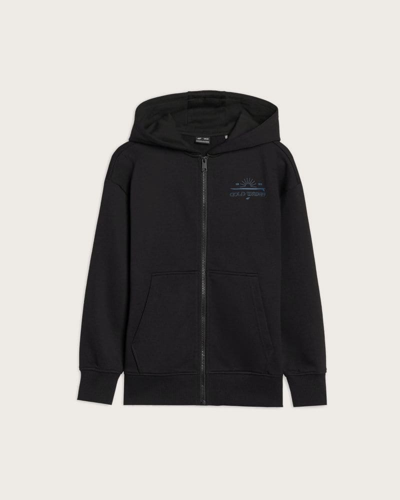 Chlapčenská mikina so zipsom 4F JUNIOR SWEATSHIRT-JWSS25TSWSM1522-20S-BLACK – fotka 6