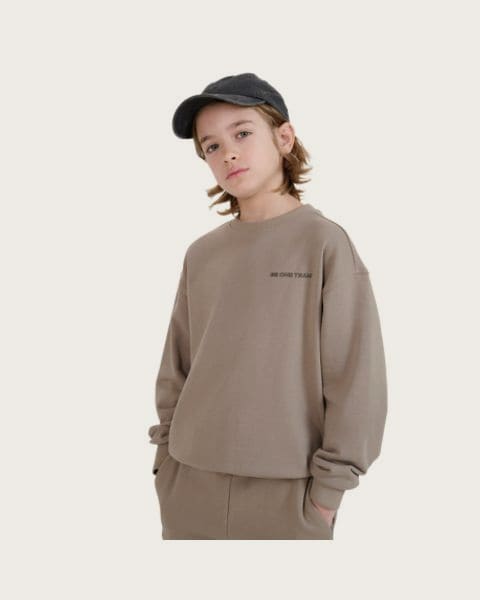 Chlapčenská mikina 4F JUNIOR SWEATSHIRT-JWSS25TSWSM1713-83S-BEIGE