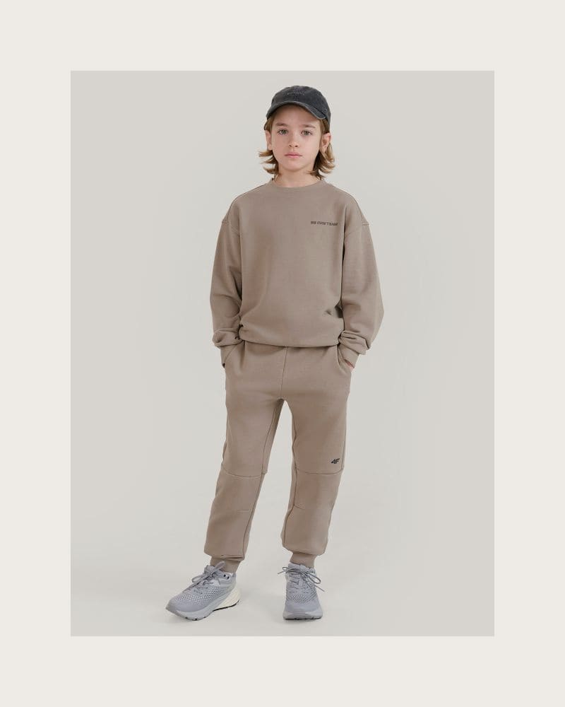 Chlapčenská mikina 4F JUNIOR SWEATSHIRT-JWSS25TSWSM1713-83S-BEIGE – fotka 4
