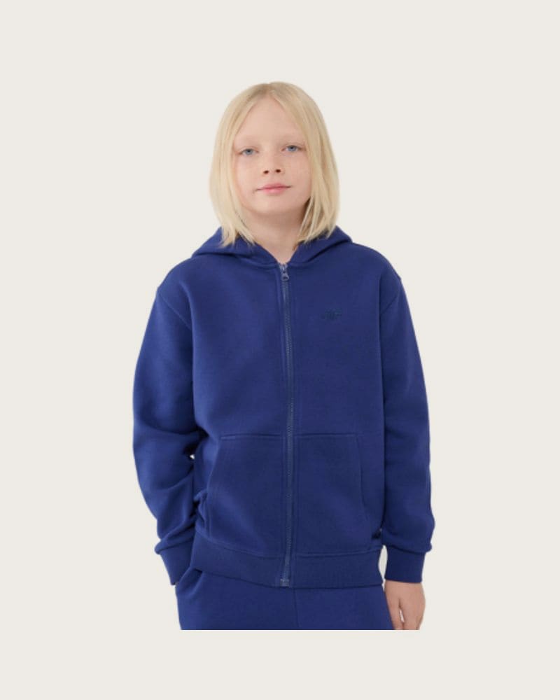 Chlapčenská mikina so zipsom 4F JUNIOR SWEATSHIRT-JWSS25TSWSM1851-36S-BLUE