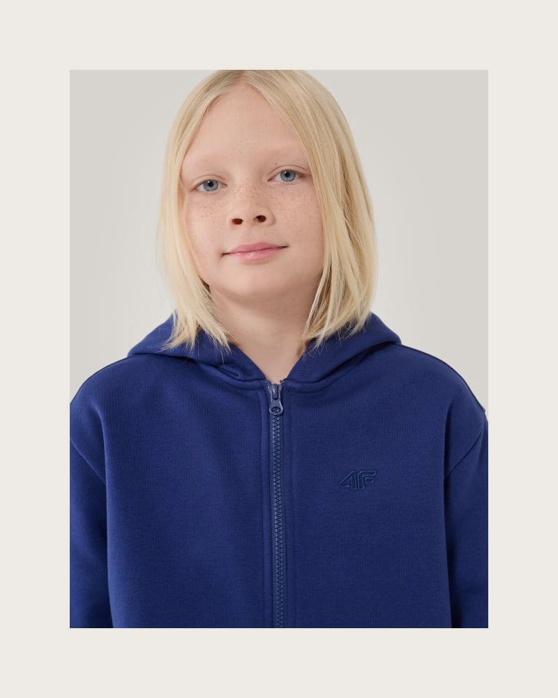 Chlapčenská mikina so zipsom 4F JUNIOR SWEATSHIRT-JWSS25TSWSM1851-36S-BLUE – fotka 2