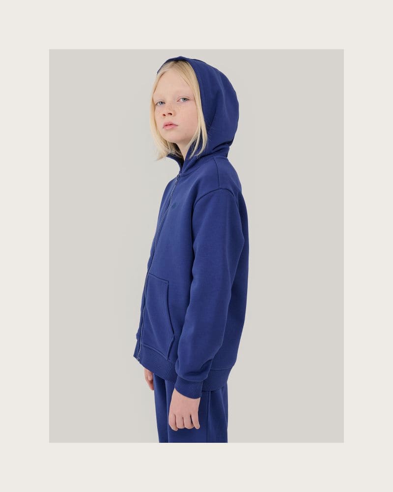 Chlapčenská mikina so zipsom 4F JUNIOR SWEATSHIRT-JWSS25TSWSM1851-36S-BLUE – fotka 4