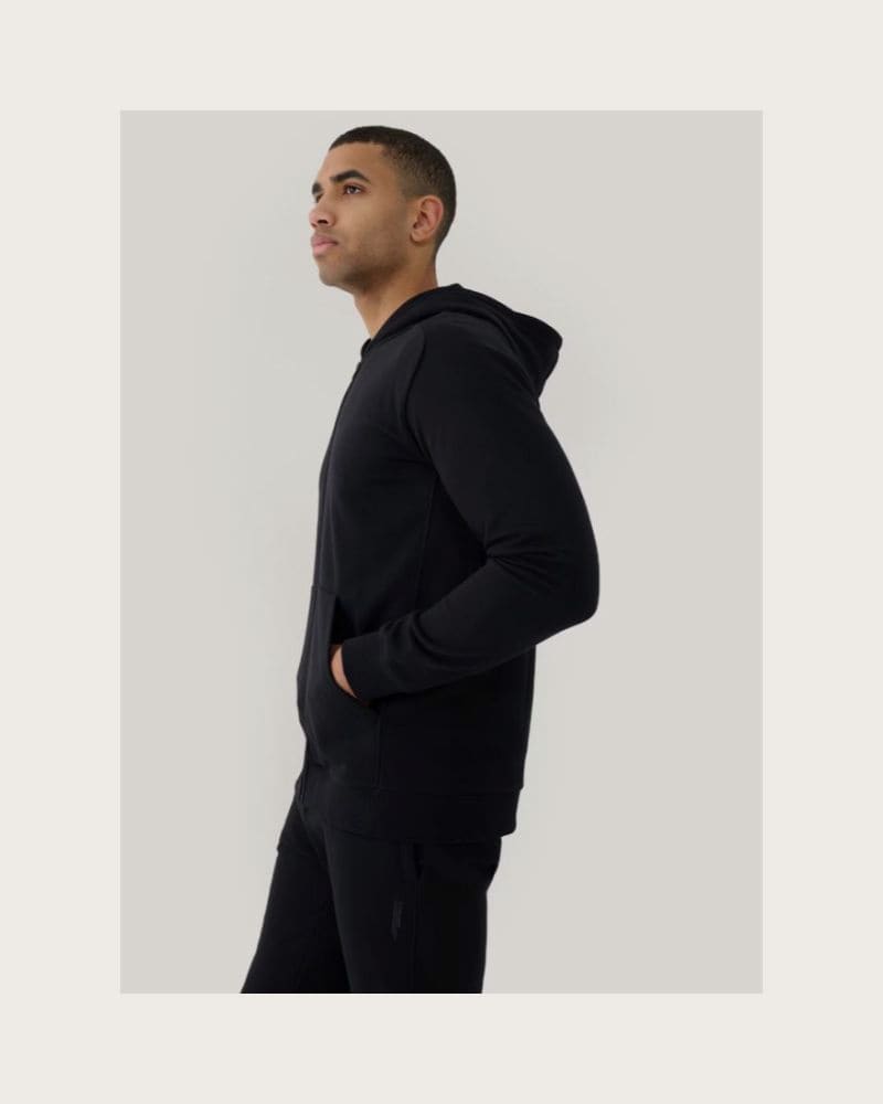 Pánska mikina so zipsom 4F SWEATSHIRT-WSS25TSWSM1584-20S-DEEP BLACK – fotka 4