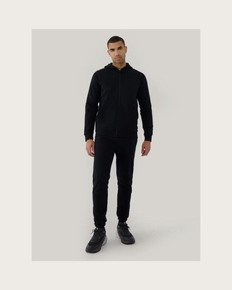 Pánska mikina so zipsom 4F SWEATSHIRT-WSS25TSWSM1584-20S-DEEP BLACK – fotka 6
