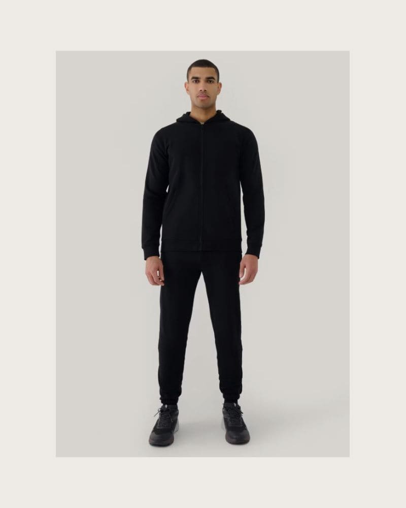 Pánska mikina so zipsom 4F SWEATSHIRT-WSS25TSWSM1584-20S-DEEP BLACK – fotka 7